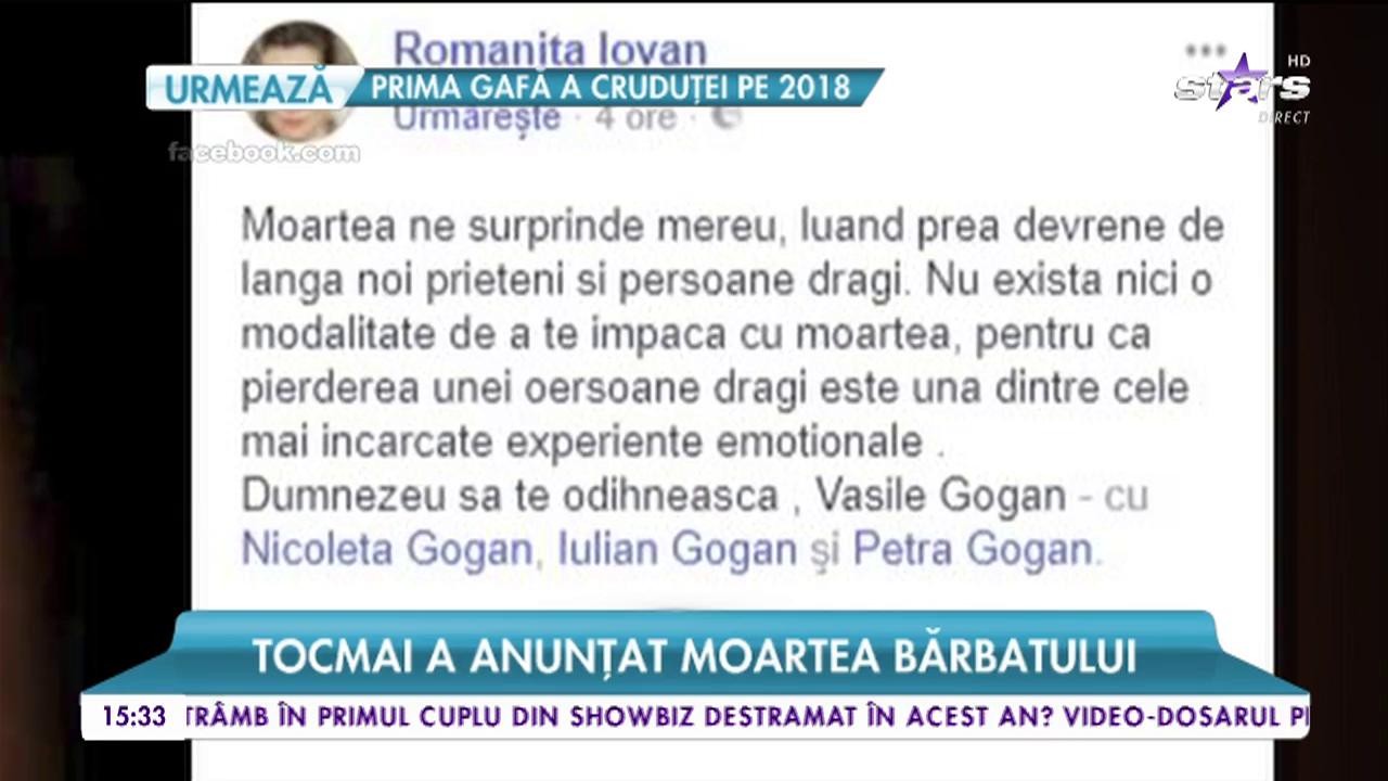Momente cumplite pentru Romaniţa Iovan! Designerul este din nou &icirc;n doliu