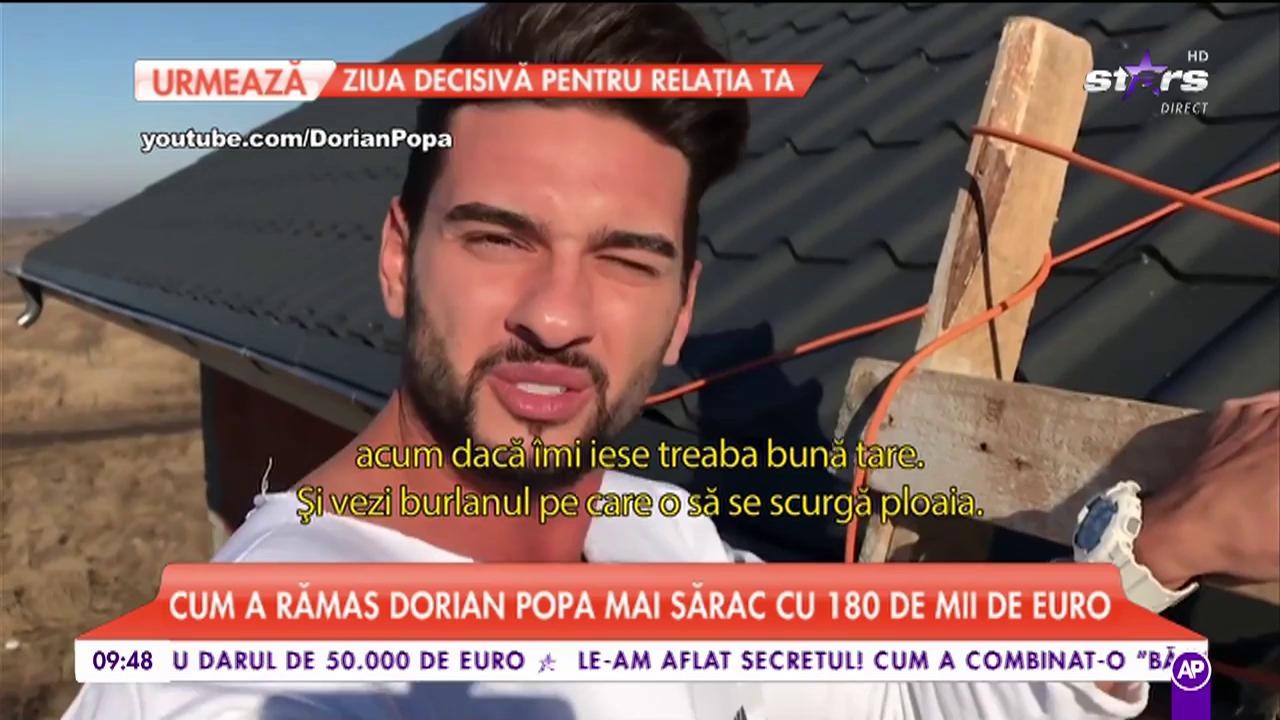 Dorian Popa, tot mai apraope de marele vis. Artistul a terminat de construit acoperișul casei