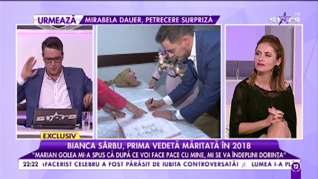 Bianca S&acirc;rbu, prima vedetă măritată &icirc;n 2018: "Antena Stars mi-a adus jumătatea"