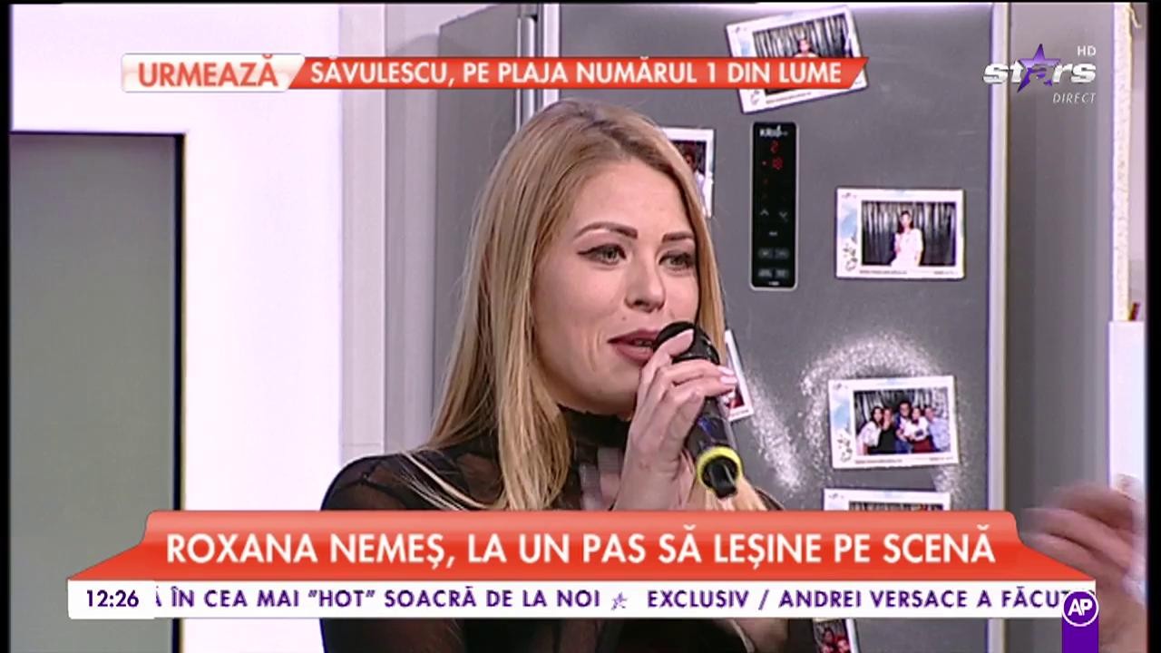 Roxana Nemeș. la un pas șă leșine pe scenă: ”Tot concertul nu am simțit nimic, dar s-a desfășurat totul ok”