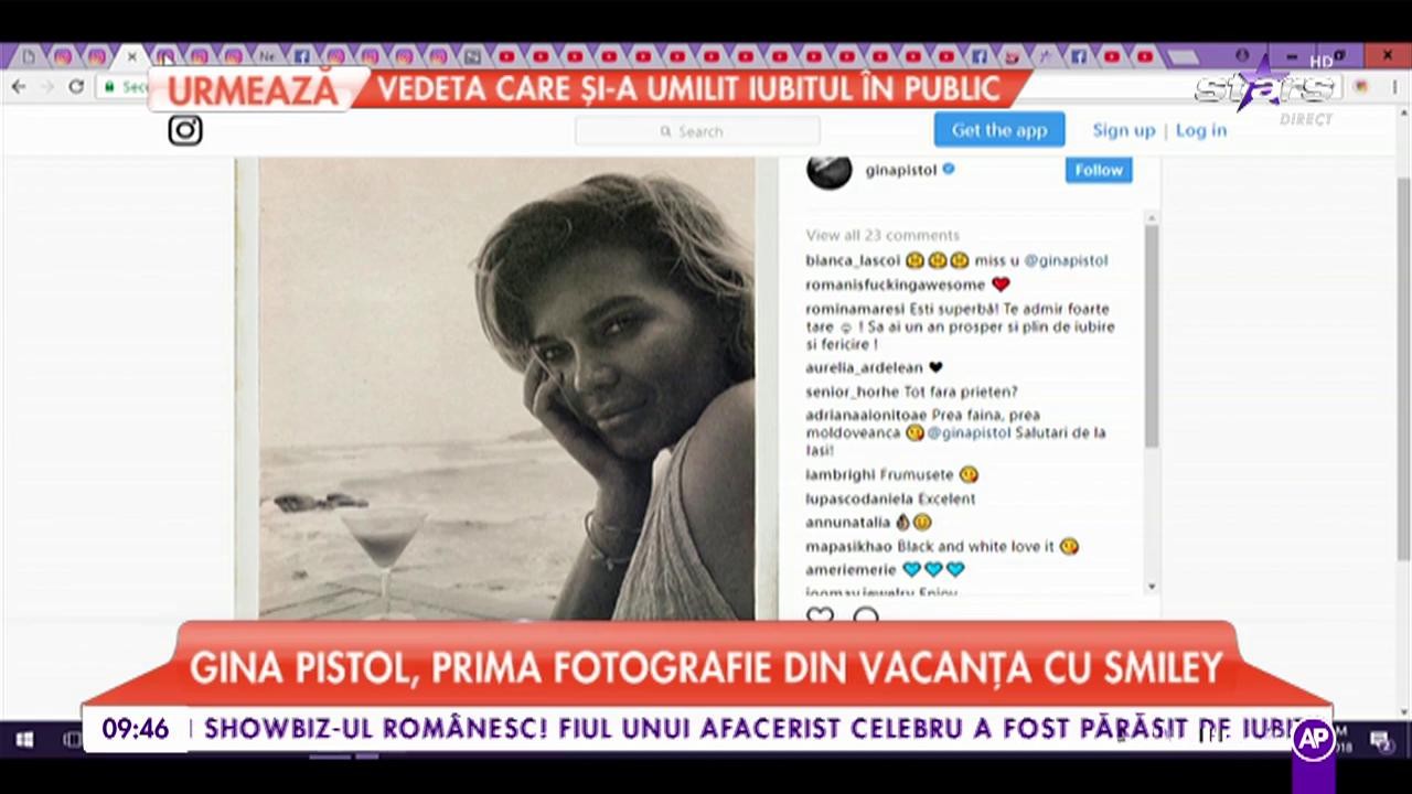 Gina Pistol, prima fotografie din vacanța cu Smiley