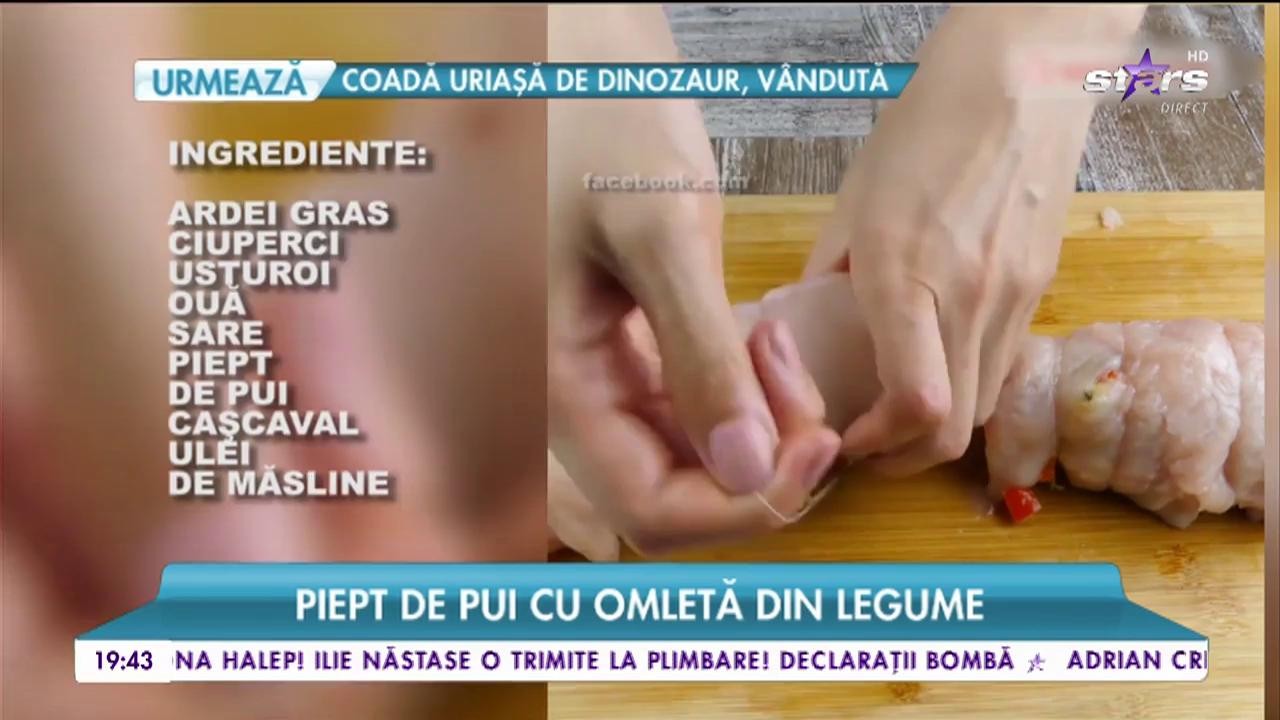 Piept de pui cu omletă din legume