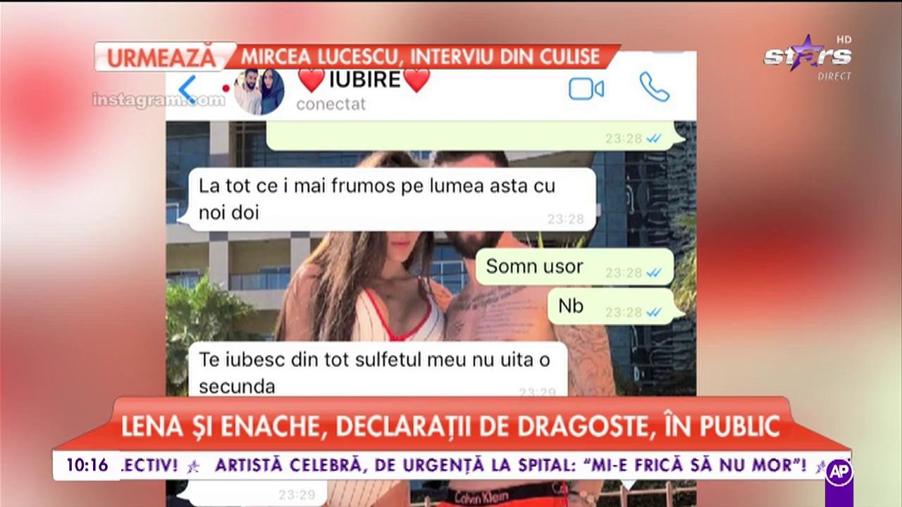 Lena și Gabi Enache, declarații de dragoste, în public