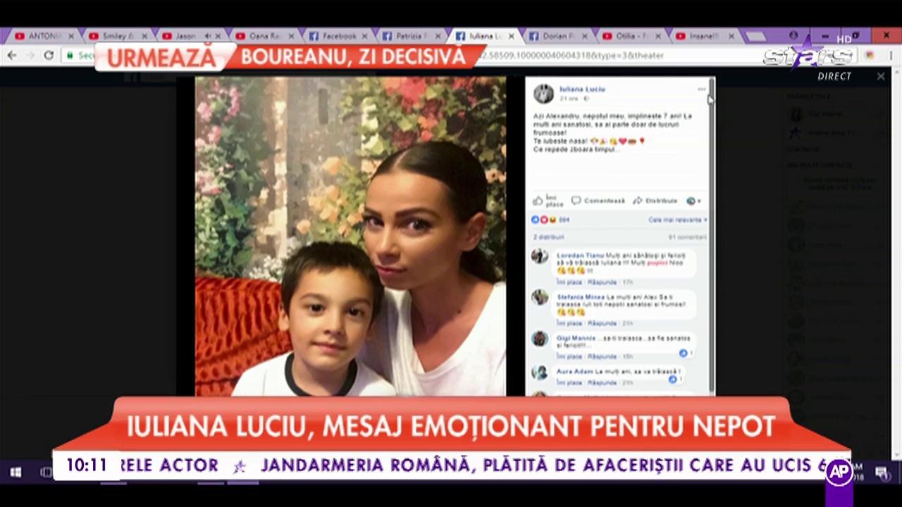 Iuliana Luciu, mesaj emoționant pentru nepot