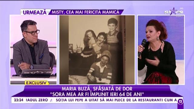 Maria Buză, &icirc;n lacrimi: &bdquo;C&acirc;nd s-au &icirc;nchis ușile liftului, am văzut-o ultima dată pe sora mea, apoi ea a murit&rdquo;