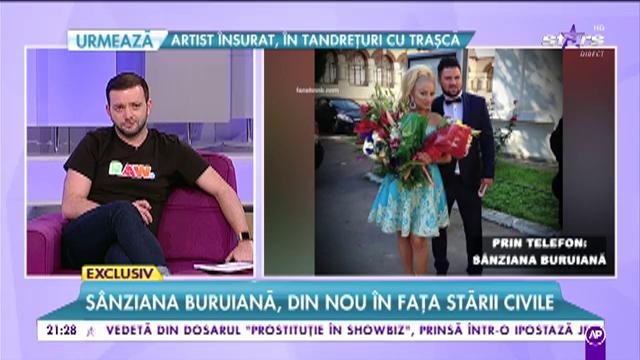 S&acirc;nziana Buruiană, din nou &icirc;n fața stării civile. Vedeta și soțul ei, pentru prima dată nași