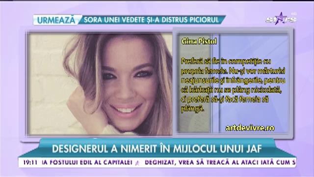 Gina Pistol, mesaj subtil pentru Smiley