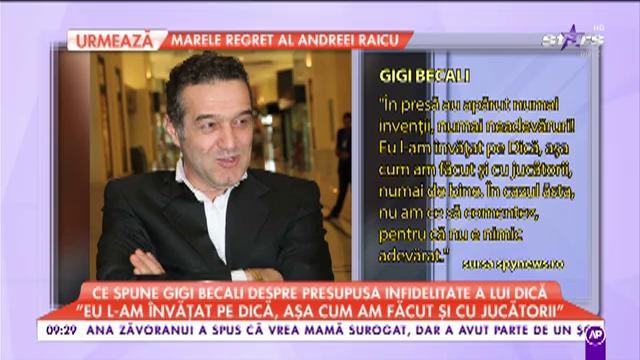 Gigi Becali intervine în scandalul momentului. Ce spune patronul despre presupusa infideliate a lui Dică