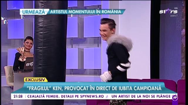 „Fragilul” Ken, provocat în direct de iubita campioană