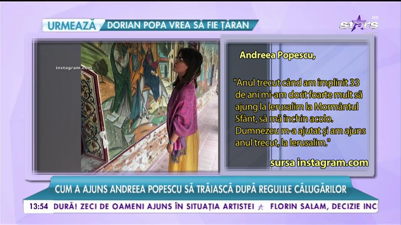 &Icirc;ncă o apropiată a Deliei a luat calea bisericii. Cum a ajuns Andreea Popescu să trăiască după regulile călugărilor