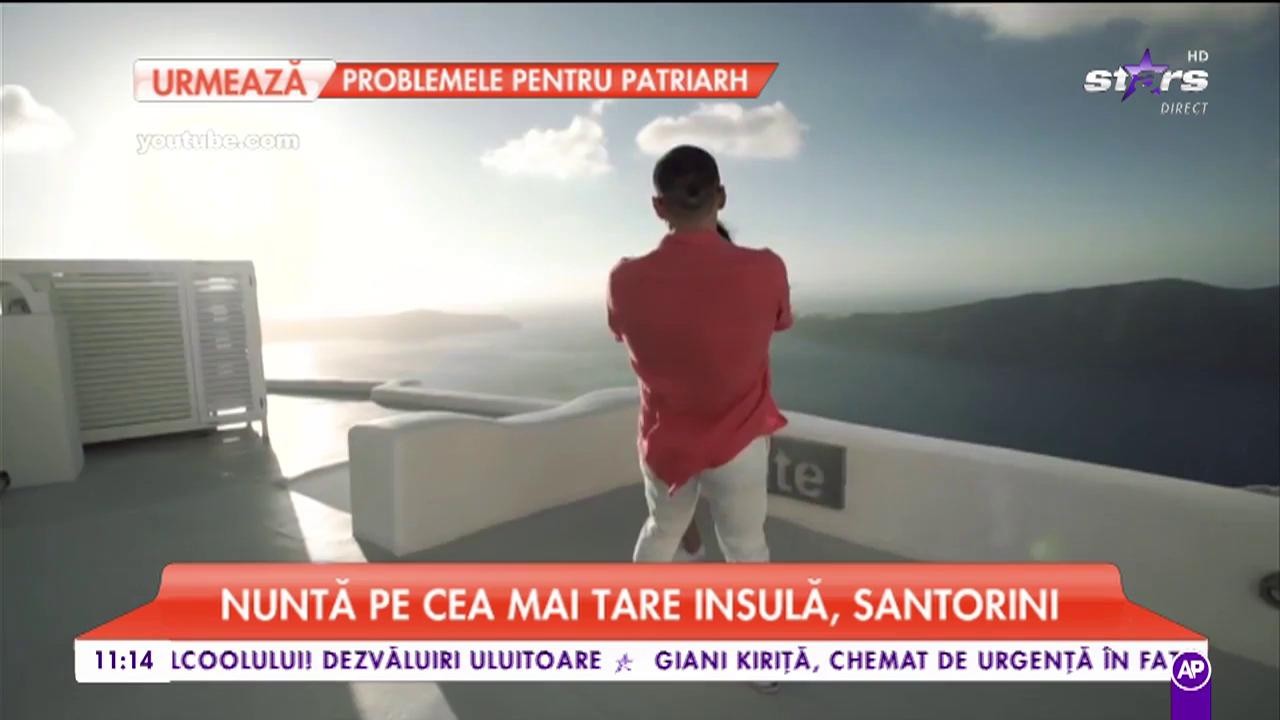 Nuntă pe cea mai tare insulă, Santorini. Imagini spectaculoase cu mirii milionari