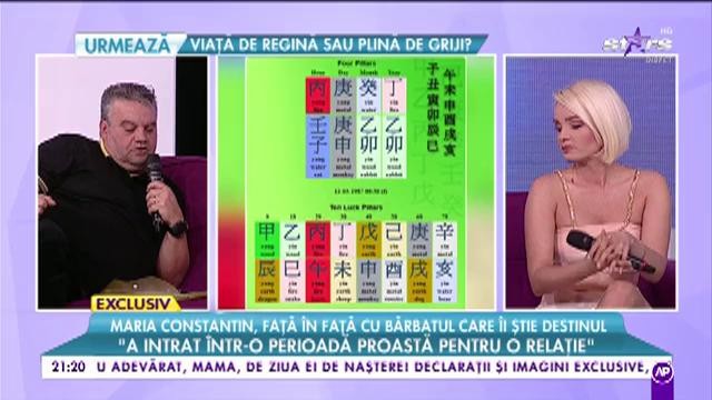 Maria Constantin, în faţa celui care îi ştie destinul: "E într-o perioada proastă pentru o relaţie"