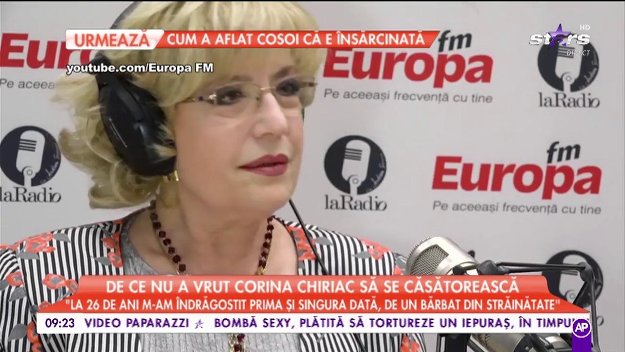 De ce nu a vrut Corina Chiriac să se căsătorească: „Eu m-am îndrăgostit foarte târziu”