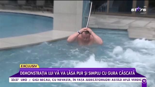 Ionuț Sidău, cel mai energic c&acirc;ntăreț. &Icirc;n plină iarnă s-a aruncat &icirc;ntr-o piscină cu apă rece ca gheața