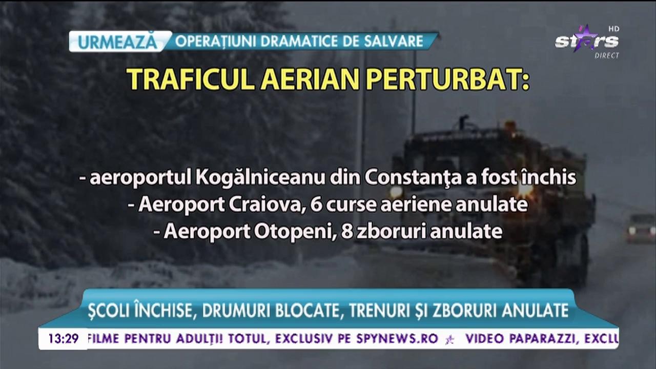 Ninsorile au paralizat toată țara! Școli &icirc;nchise, drumuri blocate, trenuri și zboruri anulate