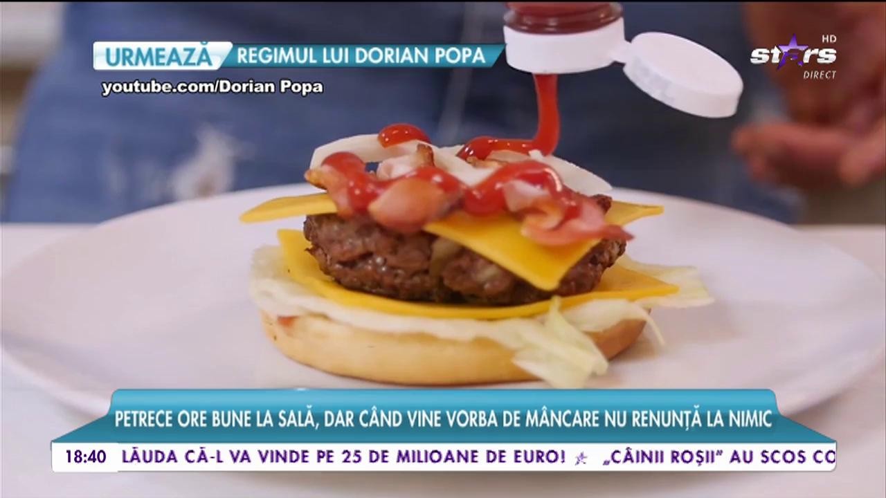Dorian Popa petrece multe ore la sală, dar c&acirc;nd vine vorba de m&acirc;ncare nu renunță la nimic