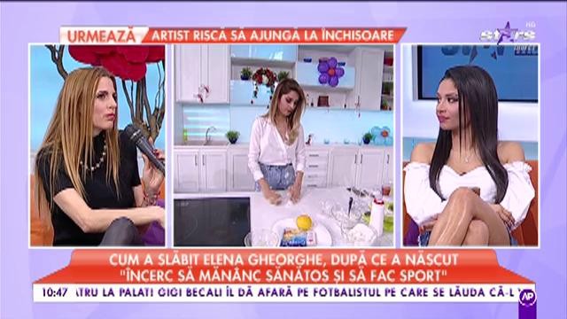 Cum a slăbit Elena Gheorghe, după ce a născut: „Încer să mănânc sănătos și să fac sport”