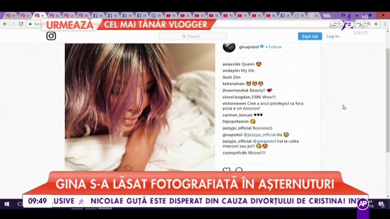 Gina s-a lăsat fotografiată în așternuturi