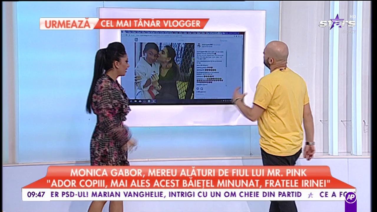 Monica Gabor, mereu alături de fiul lui Mr. Pink: ”Ador copiii, mai ales acest băiețel minunat, fratele Irinei”