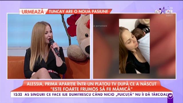 Alessia, prima apariție într-un platou TV după ce a născut: ”Este foarte frumos să fii mămică”