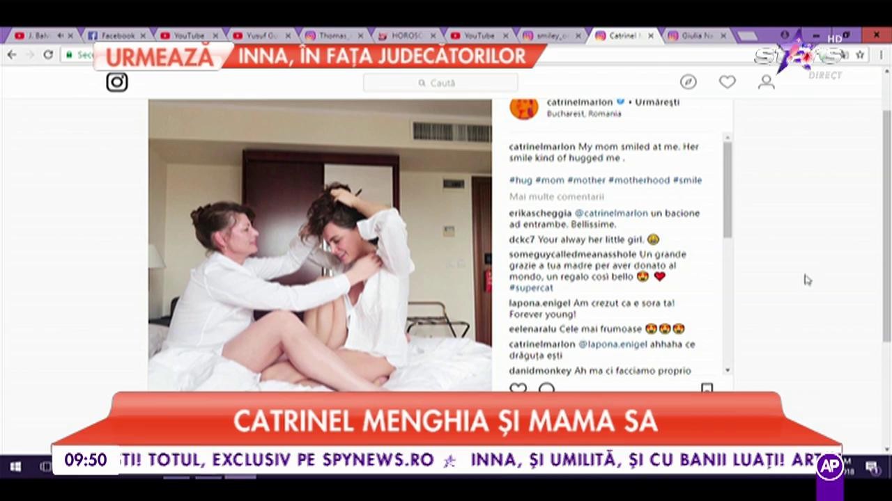 Catrinel Menghia și mama sa