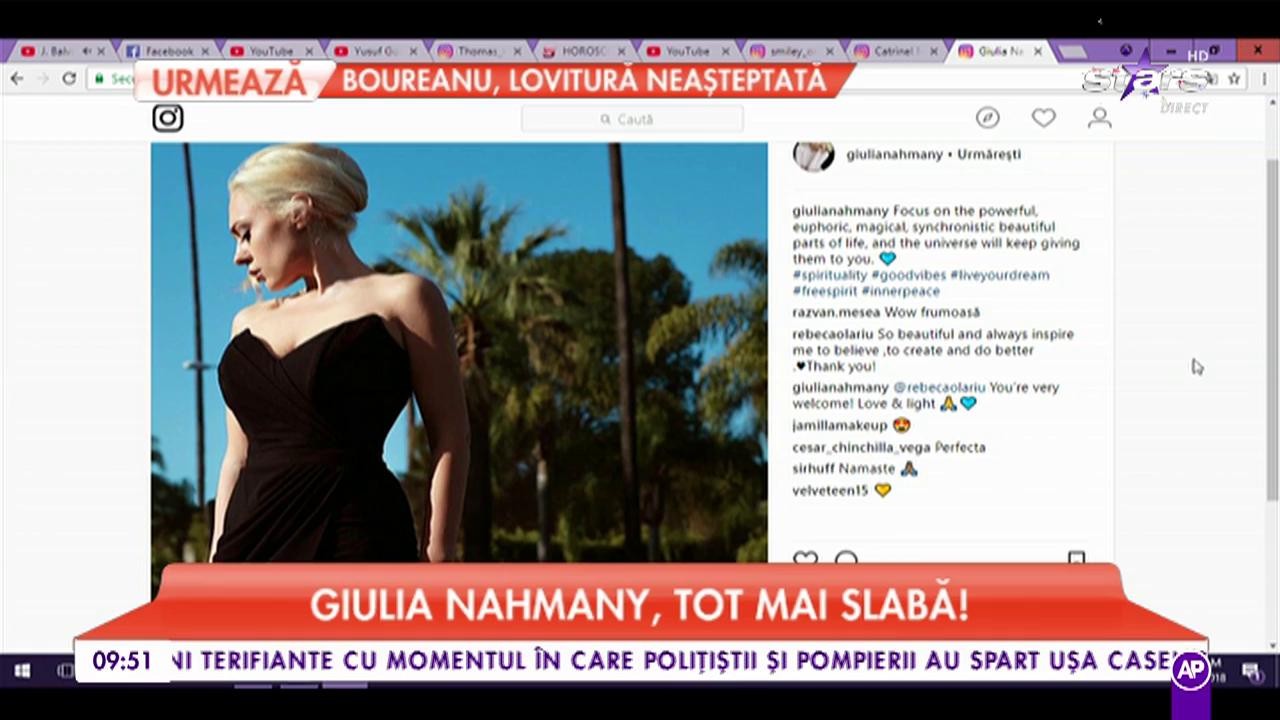 Giulia Nahmany, tot mai slabă! Vedeta a început să slăbească din ce în ce ai mult