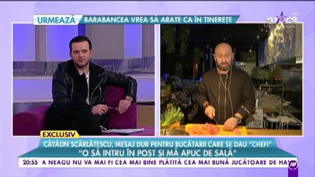 Cătălin Scărlătescu, mesaj dur pentru bucătarii care se dau &bdquo;Chefi&rdquo;: &bdquo;Orice nebun care pune m&acirc;na pe o tigaie este chef&rdquo;
