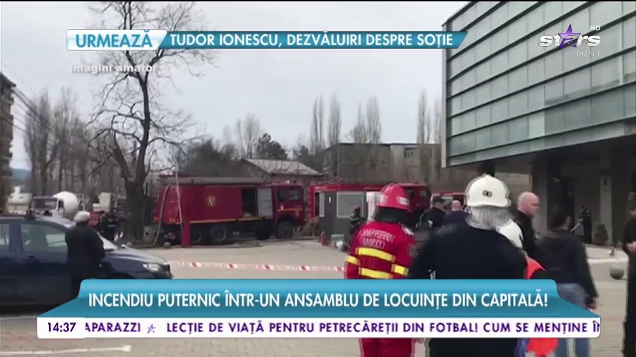 Incendiu puternic &icirc;ntr-un ansamblu de locuințe din Capitală!