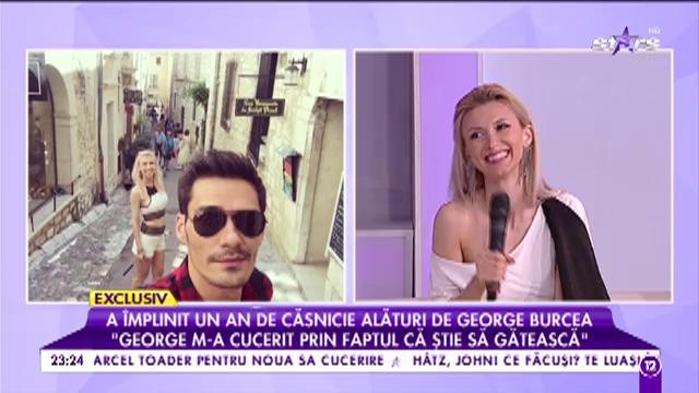 Andreea Bălan a &icirc;mplinit un an de căsnicie alături de George Burcea: &bdquo;George m-a cucerit cu faptul că știe să gătească&rdquo;