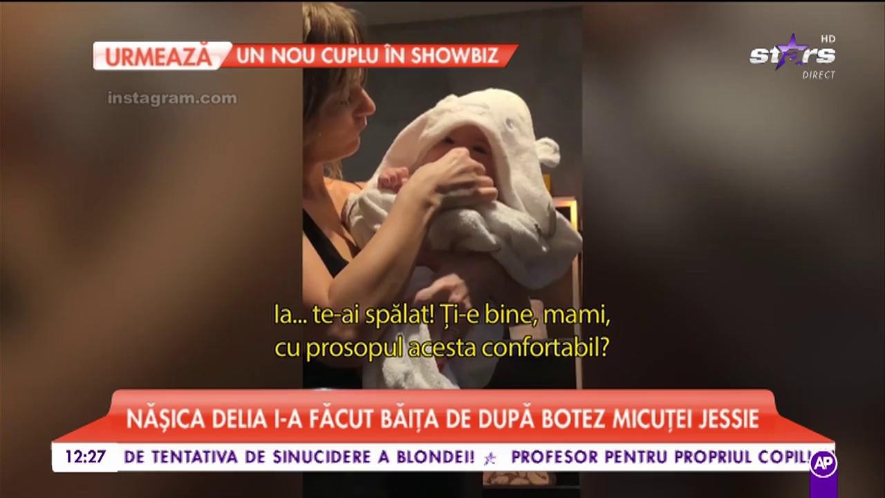 Delia i-a făcut băița de după botez micuței Jessie