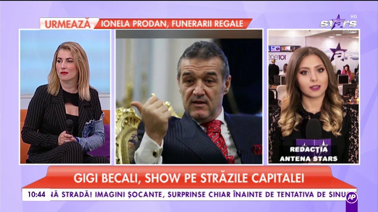 Gigi Becali, show pe străzile capitalei