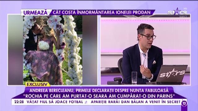Andreea Berecleanu: &bdquo;La nuntă am schimbat două ținute, o rochie la cununie și o rochie la petrecere&rdquo;