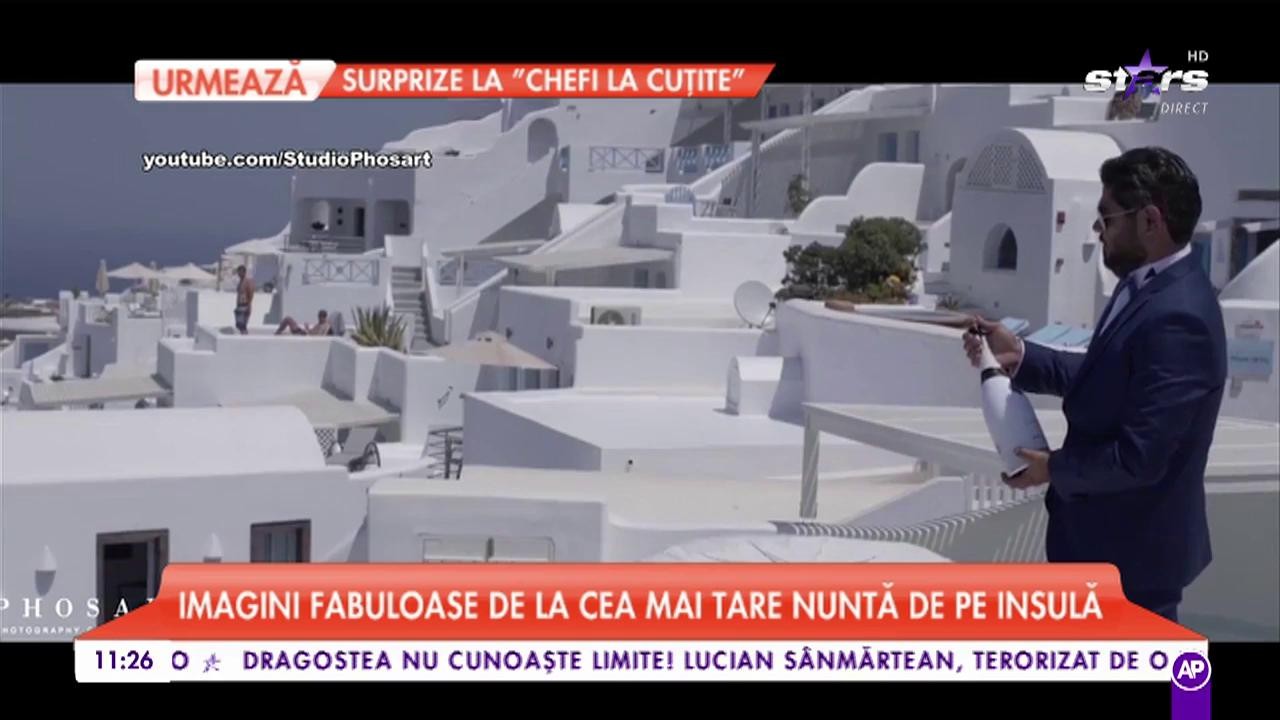 Imagini fabuloase de la cea mai tare nuntă din Santorini