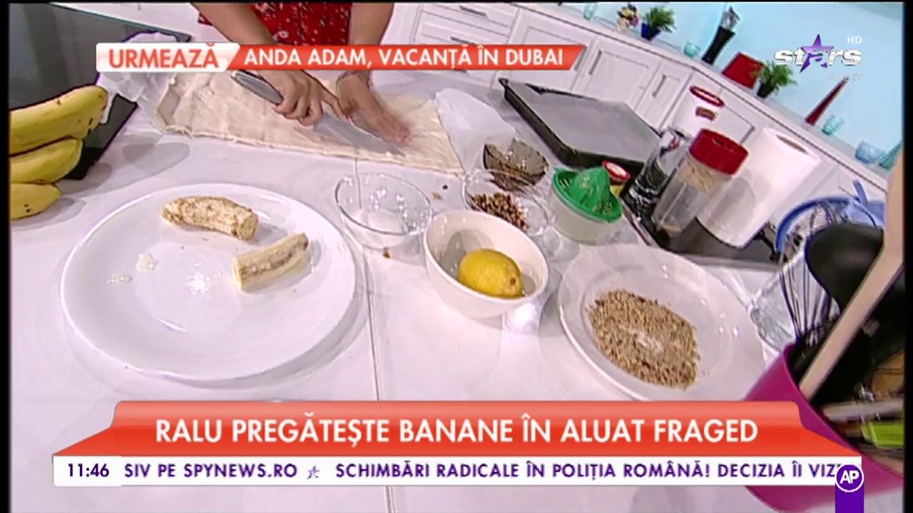 Raluca pregătește banane în aluat fraged