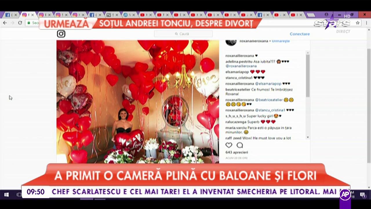 Roxana Ilie, cea mai răsfățată din lume. A primit o cameră plină de balonae și flori