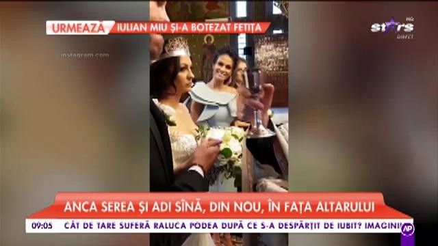 Anca Serea şi Adi Sînă, din nou, în fața altarului. Au fost nași pentru prieteni