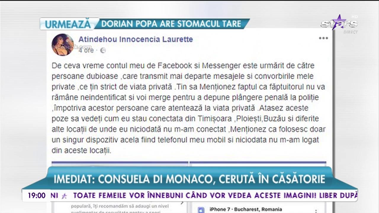 Laurette, urmărită pe conturile de socializare din mai multe zone ale țării. Cineva &icirc;i urmăreşte conversaţiile private şi le dă mai departe!