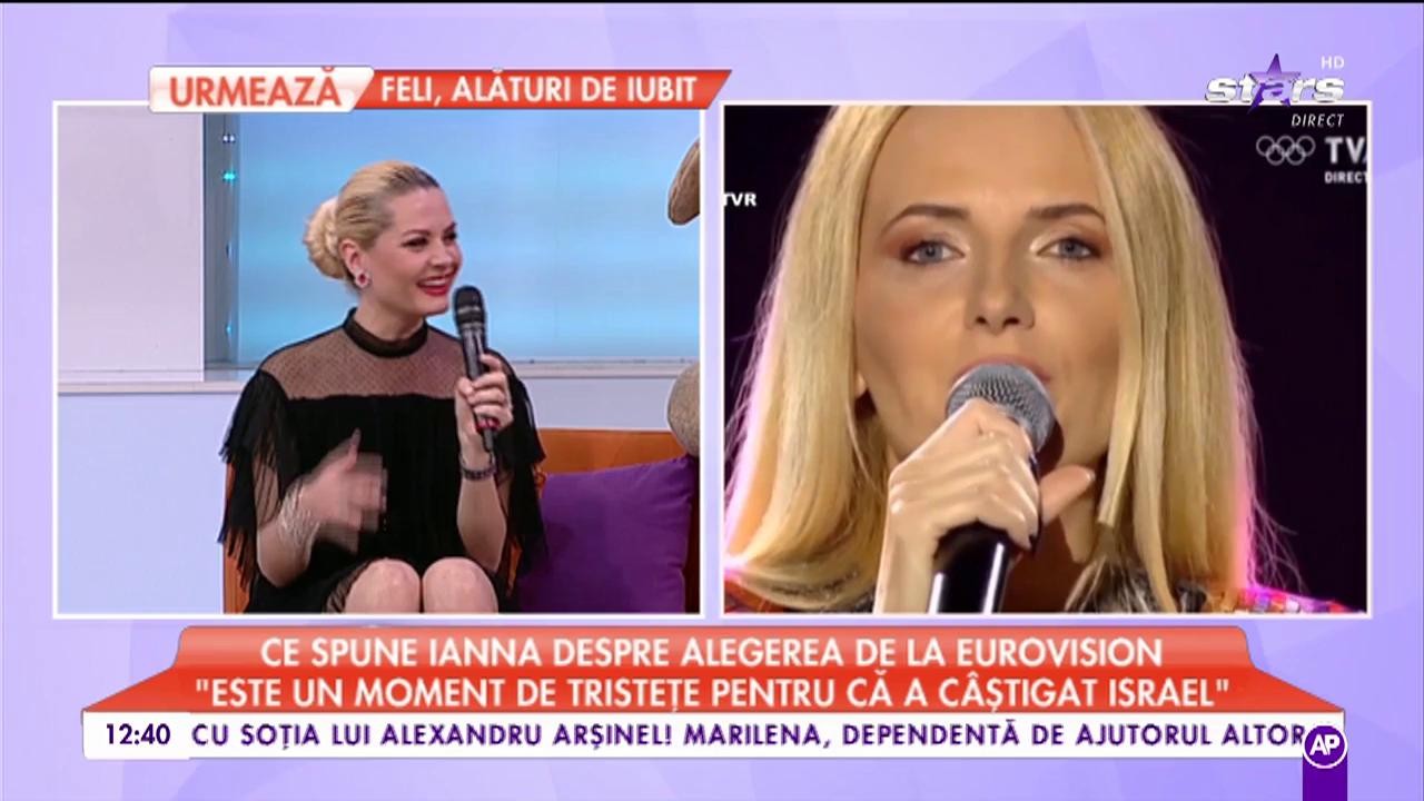 Ce spune Ianna despre alegerea de la Eurovision: ”Este un moment de tristețe pentru că a câștigat Israel”