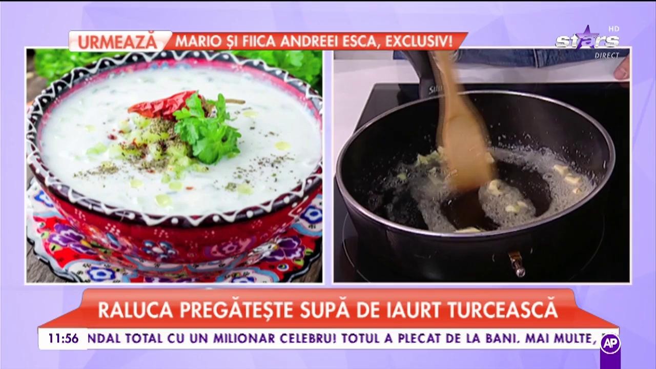 Raluca pregătește supă de iaurt turcească