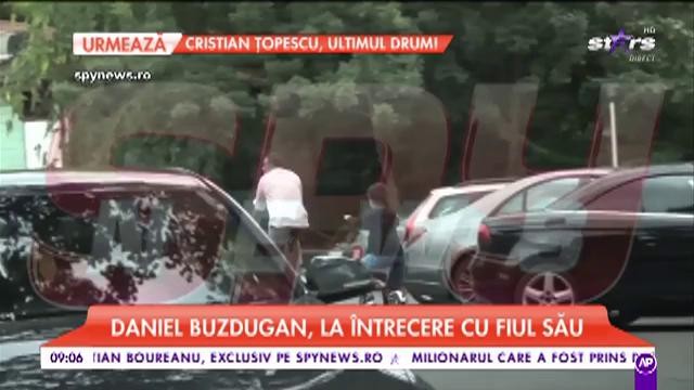 Daniel Buzdugan, la întrecere cu fiul său. Cei doi au ieșit cu bicicletele în parc