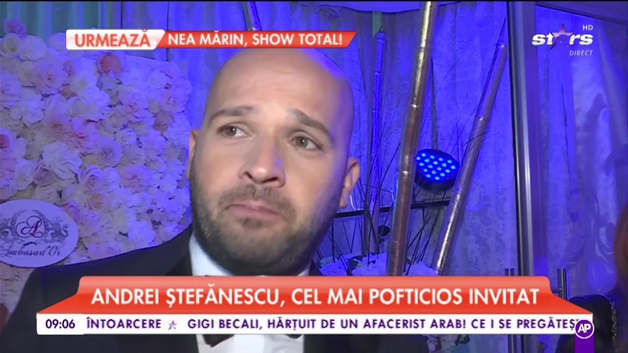 Andrei Ștefănescu, cel mai pofticios invitat de la botezul fetiţei lui Liviu Vârciu