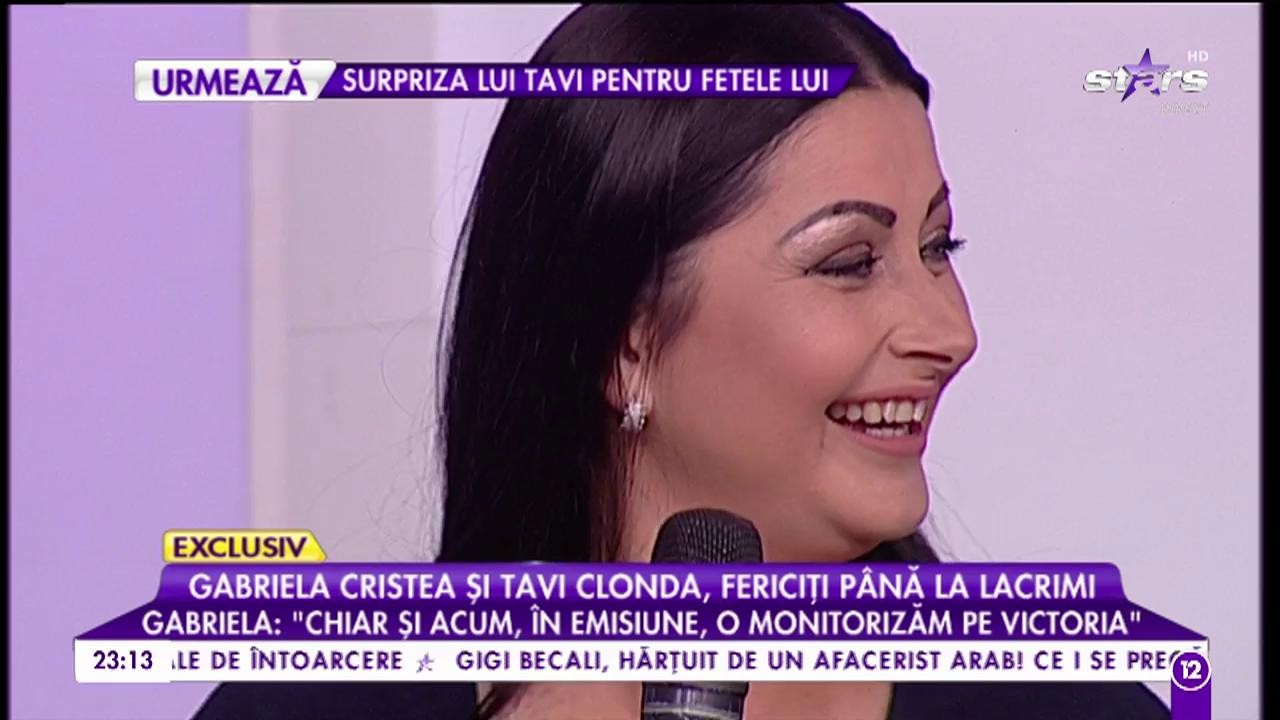 Gabriela Cristea și Tavi Clonda, fericiți p&acirc;nă la lacrimi: &rdquo;Chiar si acum, &icirc;n emisiune, o monitorizăm pe Victoria&rdquo;
