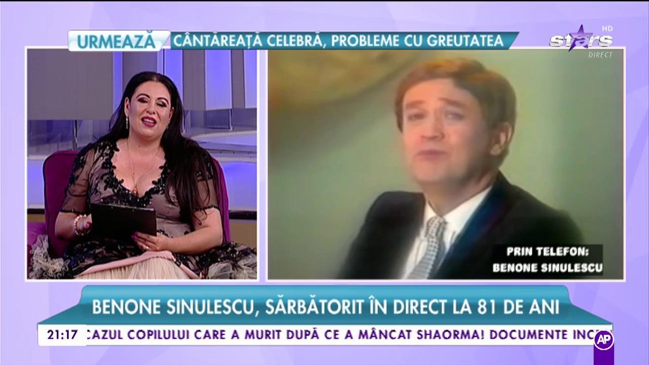 Benone Sinulescu, sărbătorit în direct la 81 de ani! ”La ziua mea mi-ar fi plăcut să vină Frank Sinatra”