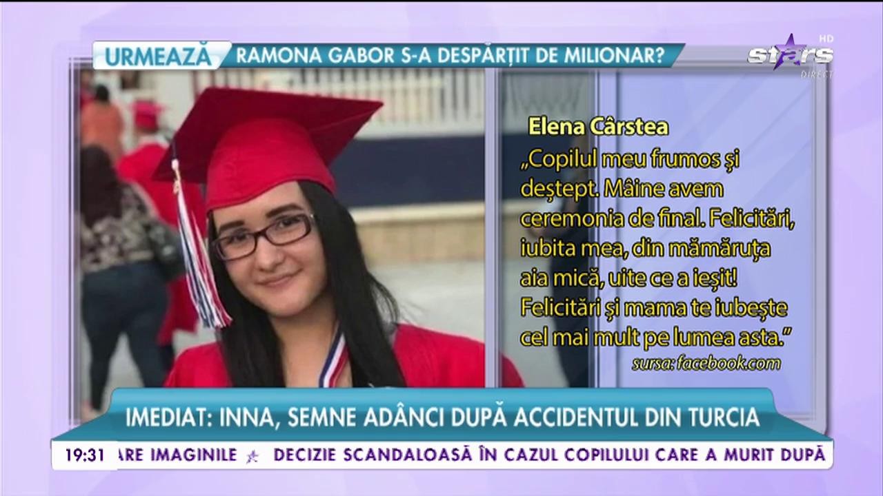 Fiica Elenei C&acirc;rstea, bursă de 100.000 de dolari! Ce a decis fiica artistei după ce a terminat liceul
