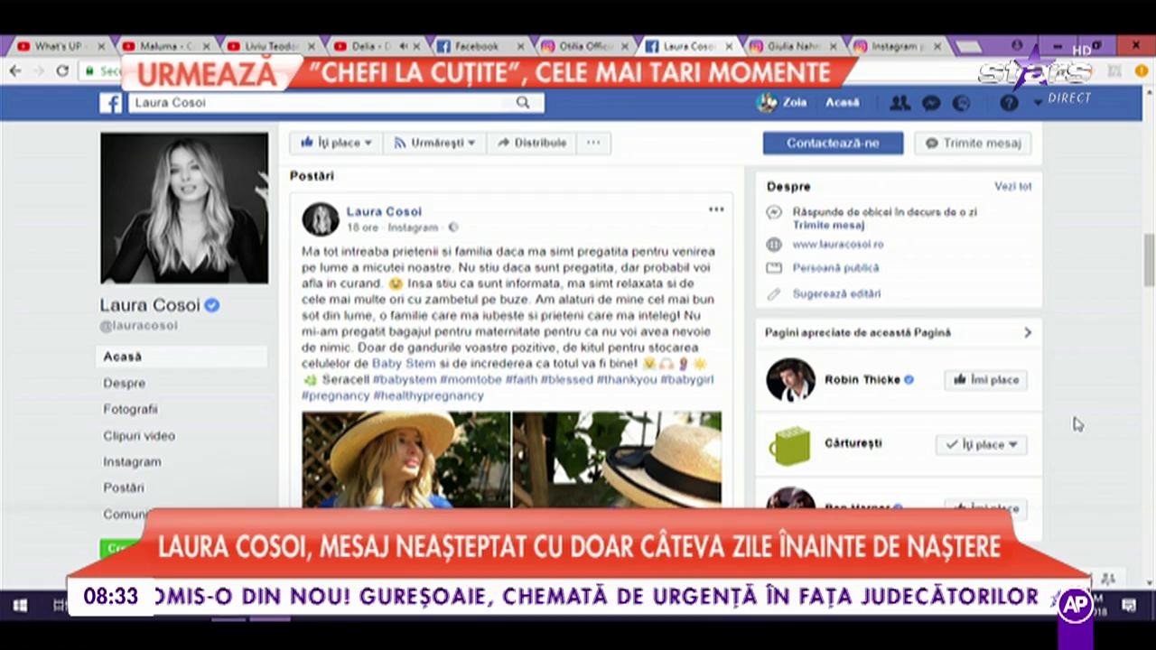 Laura Cosoi, mesaj neașteptat cu doar câteva zile înainte de naștere