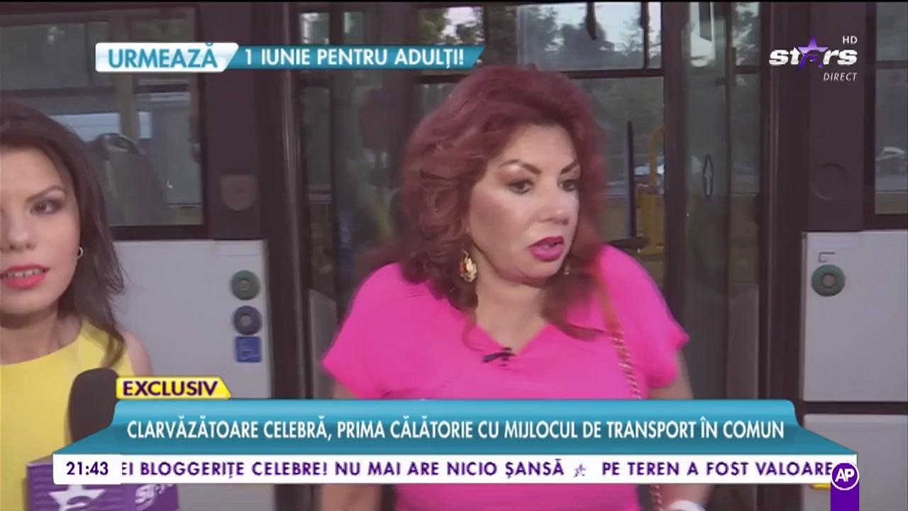 Carmen Harra, prima călătorie cu mijlocul de transport în comun