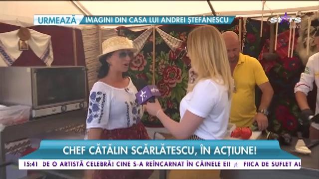 Chef Cătălin Scărlătescu, &icirc;n acțiune! Celebrul chef pregătește m&acirc;ncare rom&acirc;nească