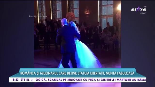 Rom&acirc;nca şi milionarul care deţine Statuia Libertăţii, nuntă fabuloasă