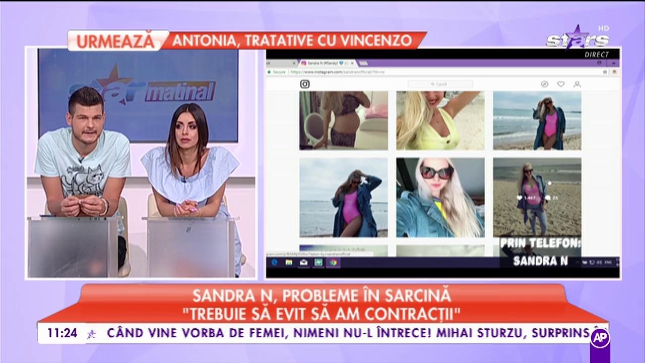 Sandra N, probleme în sarcină: "Sunt în repaus total"