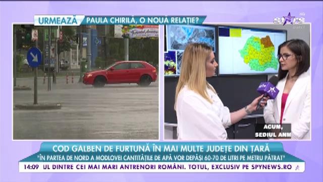 Cod galben de furtună &icirc;n mai multe județe din țară